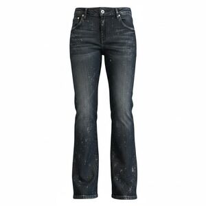 Manuel Dark Wash Silver Paint Splatter Bootcut Jeans Size 27 Cross Logo Edgy